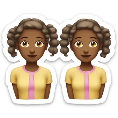 twin girls sticker
