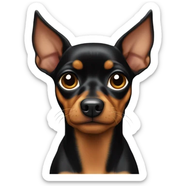 Fat black & tan min pin sticker