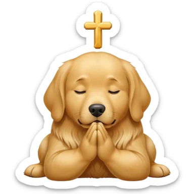 Dog praying  sticker