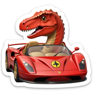 Ferrari ile gezen star wars dinozor u sticker