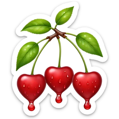 cherries dripping with water sticker