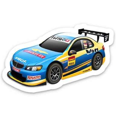side view of v8 supercar racecar sticker