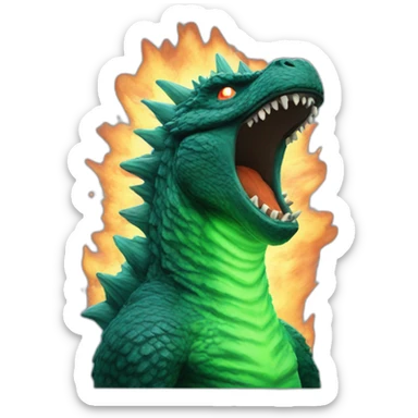 Godzilla atomic breath sticker