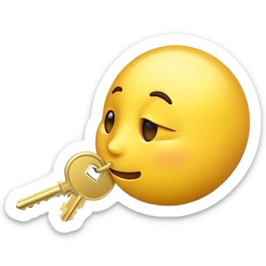 Yellow emoji sniffing a key  sticker