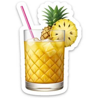 yellow pineapple refresher cocktail sticker