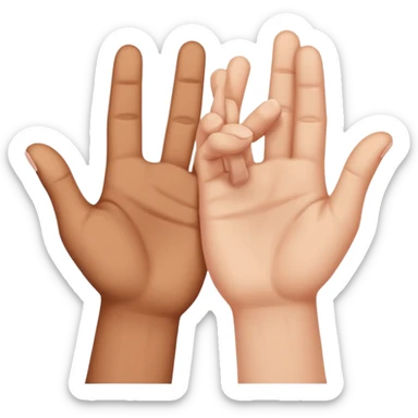 two hands with only their little fingers hooked on each other sticker