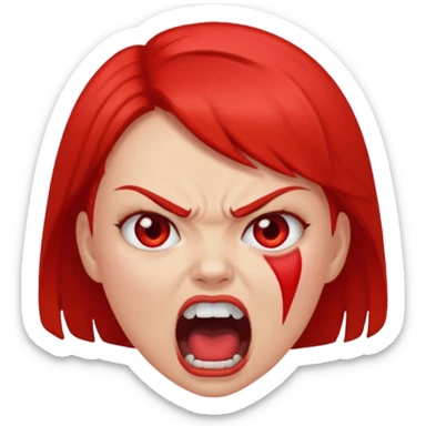 redtsion angry girl ragebait red face sticker