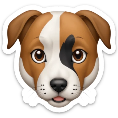 Mountain cur dog with white face black nose and brown ears sticker