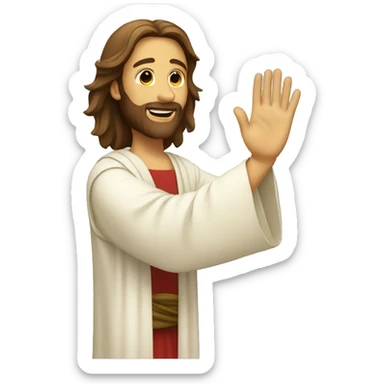 Jesus giving high five sticker