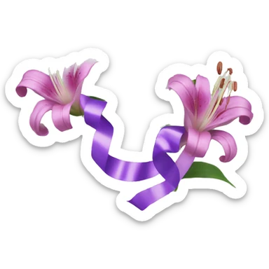 Lillies with a ribbon sticker