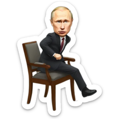 Putin falling off chair sticker