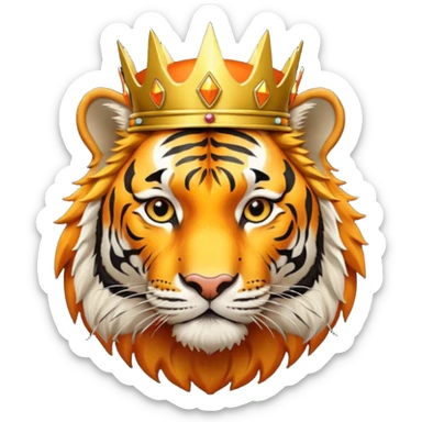 Bengal tiger with crown sticker