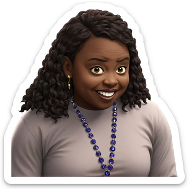 smiling dark-skinned boy with jewelry sticker