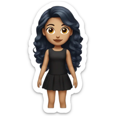 mexican girl with medium length midnight red hair and black eyes sticker