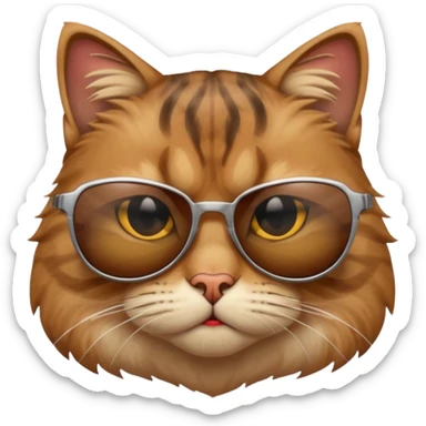 Gato enojado con gafas en la plya sticker