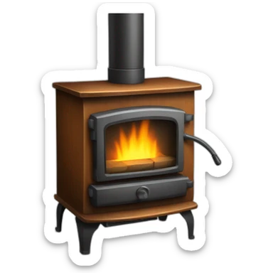 Glowing wood stove sticker