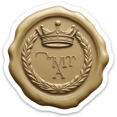 king wax seal in circle sticker