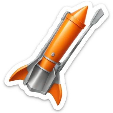orange rocket launcher and silver shovel sticker