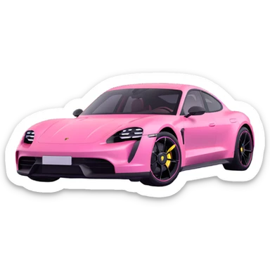 pink porsche taycan electric sports car sticker