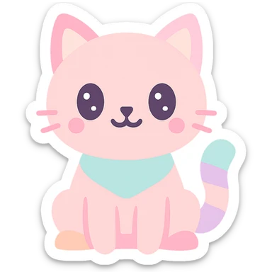 cute cat, simple and friendly sticker