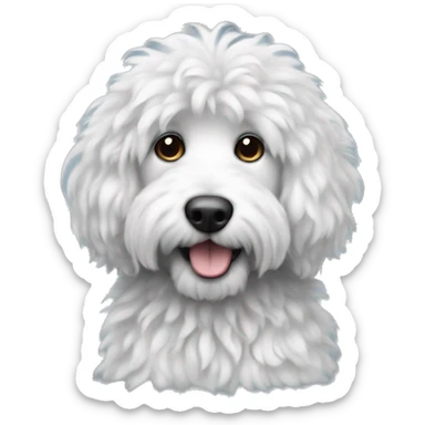 Black and white fluffy doodle dog sticker
