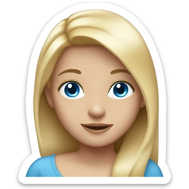 Girl with straight blonde hair and blue eyes sticker