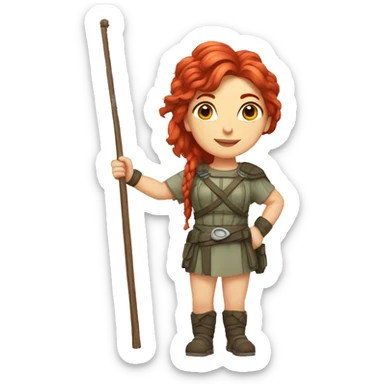 a red hair female on summit and greek flag sticker