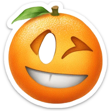 Drawn orange on a white background in watercolor style sticker