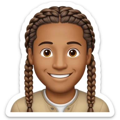 Black man with braids laughing sticker