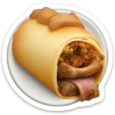 A Sri Lankan eating a mutton roll sticker
