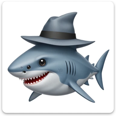 Requin avec un chapeau sticker