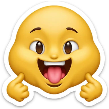 emoji shaking head side to side and shaking tongue side to side out of its mouth sticker