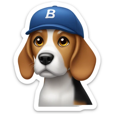 beagle in cap sticker