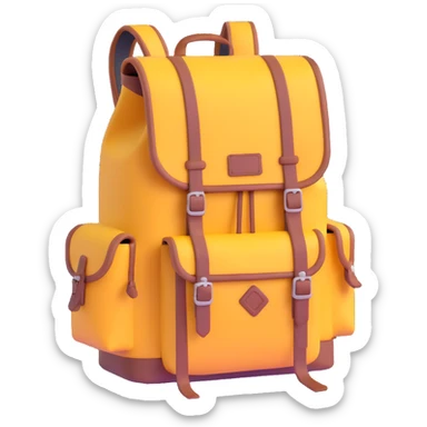 white camping backpack sticker
