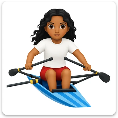 Make the girl's outfit red shorts and a white short-sleeved t-shirt in the style of apple style emojis sticker