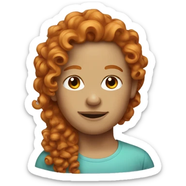 Ginger curly hair  sticker