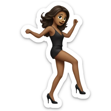 Brunette dancing in heels  sticker