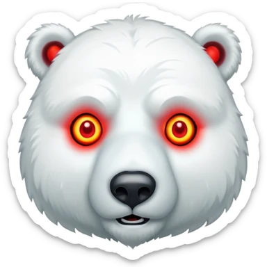 A different, creepy polar bear emoji that can be copied sticker
