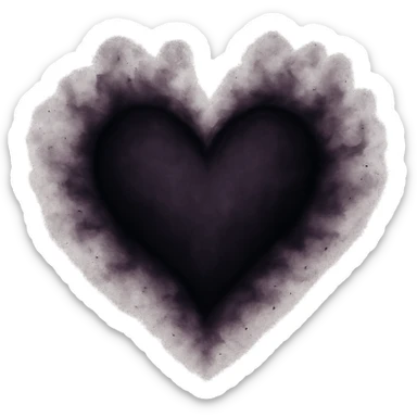 Dark mauve heart effect gothic sticker