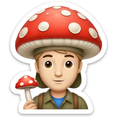 man with mushroom hat sticker