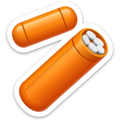 orange cylindrical pieces pill shaped on each end with no lines sticker