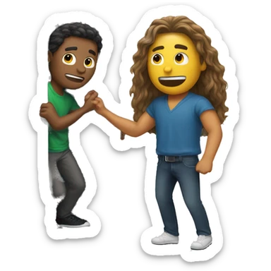 long haired man getting shoved in a locker sticker