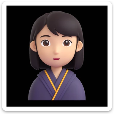 Mii-style avatar, neutral expression, simple pose, plain background sticker