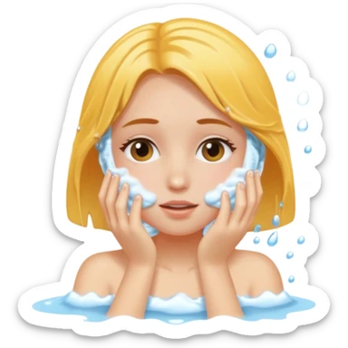 girl washing her face sticker