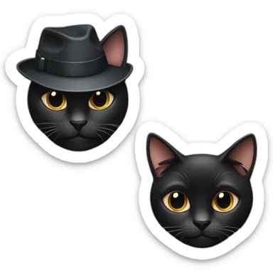 A duo consisting of a black cat who is a detective and a tabby cat who is a detective sticker