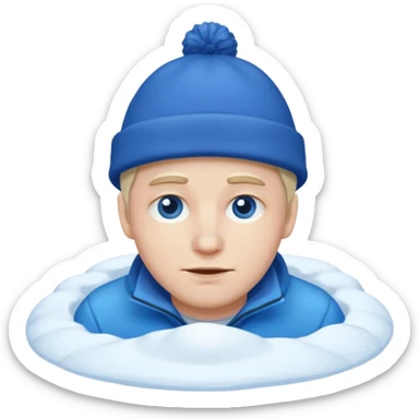 a man burried in snow sticker