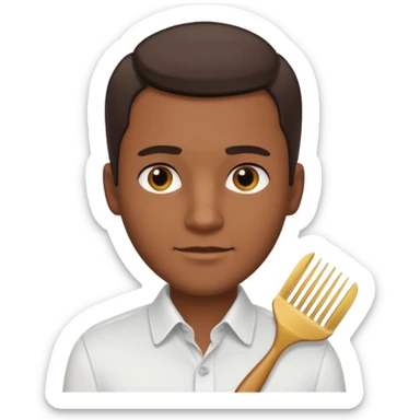 Comb over tan dark male hair sticker