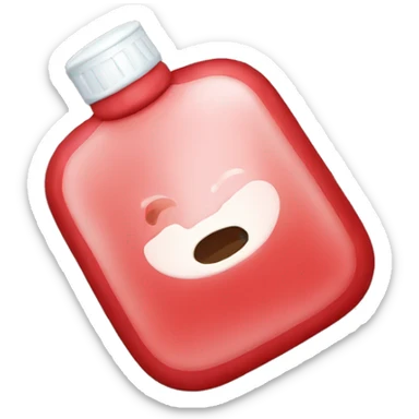 hot water bottle red sticker