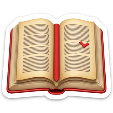 open book with completely red pages sticker