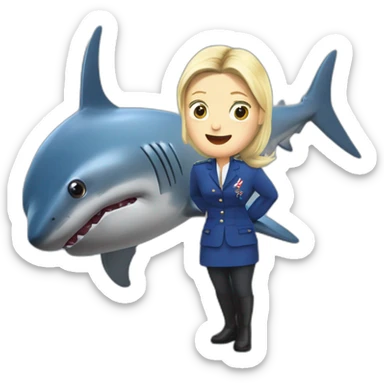 marine le pen qui mange un requin sticker